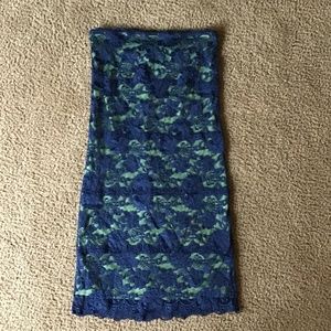 Body Con Lace Tube Mini Dress